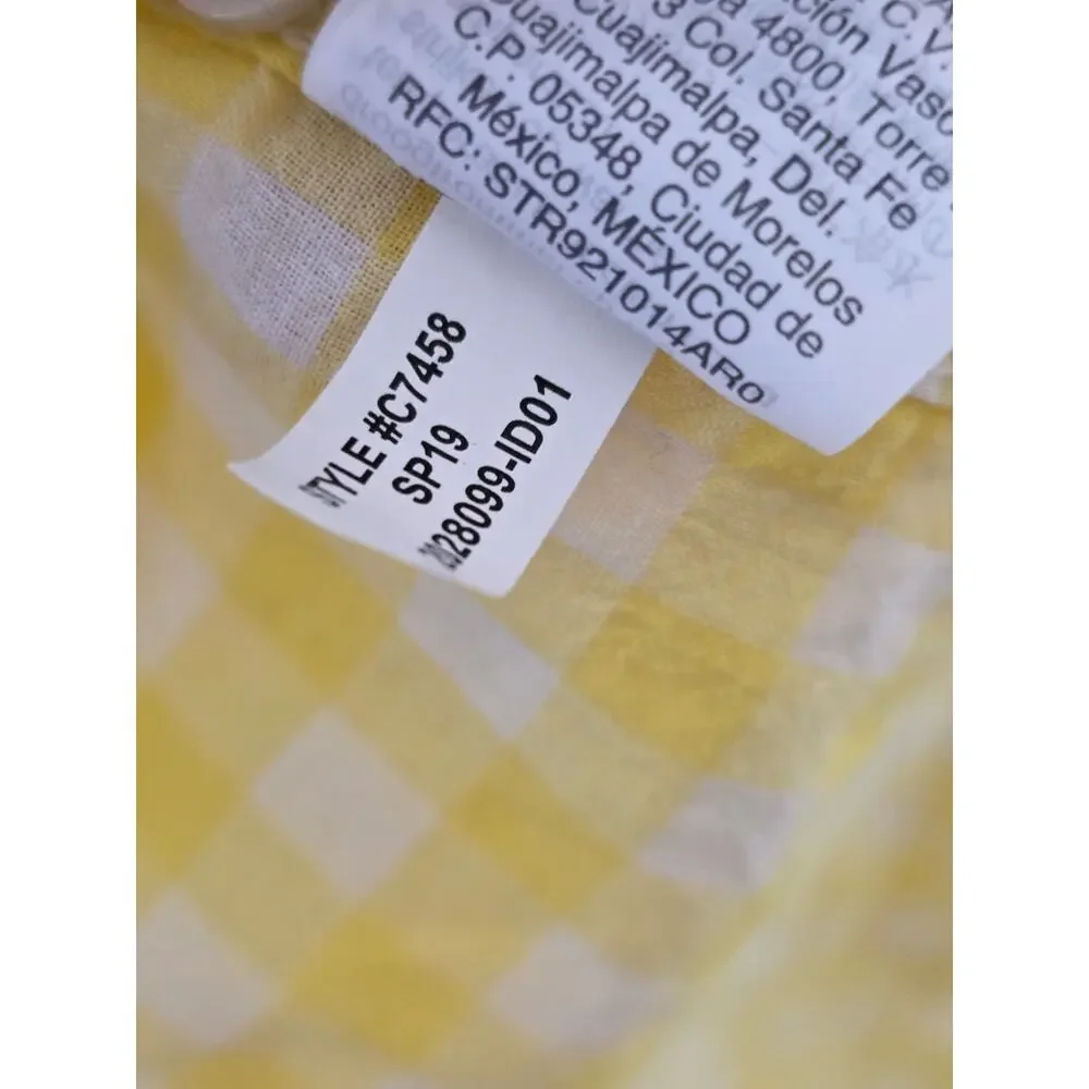 J. Crew classic Yellow Gingham Long-Sleeve Shirt Lightweight Button front casual